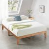 Full size Natural Wooden Finish Solid Wood Platform Bed Frame