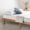Full size Natural Wooden Finish Solid Wood Platform Bed Frame